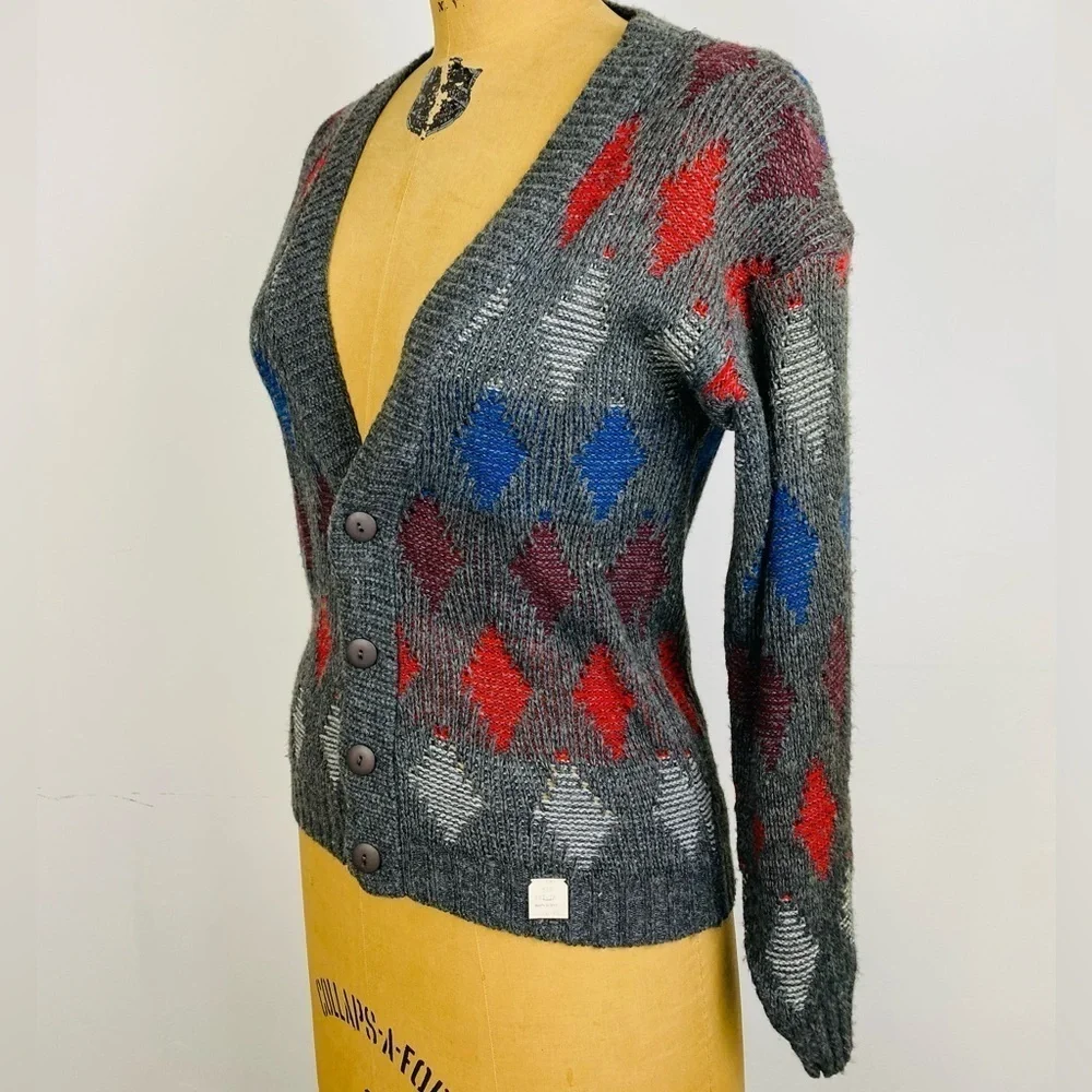 Vintage Exchange Unlimited Cardigan V Neck Sweater, Grandpa Sweater, XS, NOS